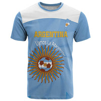 Custom Argentina Football T Shirt Vamos La Albiceleste Blue Version - Wonder Print Shop