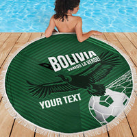 Custom Bolivia Football Beach Blanket Vamos La Verde - Wonder Print Shop