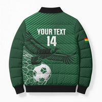 Custom Bolivia Football Bomber Puffer Jacket Vamos La Verde - Wonder Print Shop