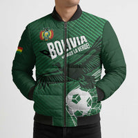Custom Bolivia Football Bomber Puffer Jacket Vamos La Verde - Wonder Print Shop