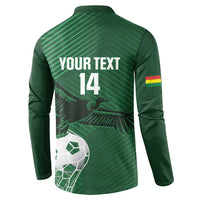 Custom Bolivia Football Button Sweatshirt Vamos La Verde - Wonder Print Shop