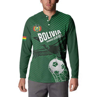 Custom Bolivia Football Button Sweatshirt Vamos La Verde - Wonder Print Shop