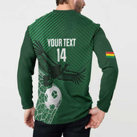 Custom Bolivia Football Button Sweatshirt Vamos La Verde - Wonder Print Shop