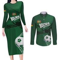 Custom Bolivia Football Couples Matching Long Sleeve Bodycon Dress and Long Sleeve Button Shirt Vamos La Verde - Wonder Print Shop