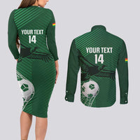 Custom Bolivia Football Couples Matching Long Sleeve Bodycon Dress and Long Sleeve Button Shirt Vamos La Verde - Wonder Print Shop