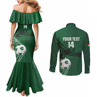 Custom Bolivia Football Couples Matching Mermaid Dress and Long Sleeve Button Shirt Vamos La Verde - Wonder Print Shop