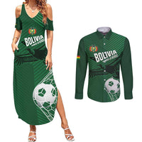Custom Bolivia Football Couples Matching Summer Maxi Dress and Long Sleeve Button Shirt Vamos La Verde - Wonder Print Shop