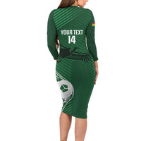 Custom Bolivia Football Family Matching Long Sleeve Bodycon Dress and Hawaiian Shirt Vamos La Verde - Wonder Print Shop
