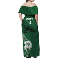 Custom Bolivia Football Family Matching Off Shoulder Maxi Dress and Hawaiian Shirt Vamos La Verde - Wonder Print Shop