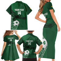 Custom Bolivia Football Family Matching Short Sleeve Bodycon Dress and Hawaiian Shirt Vamos La Verde - Wonder Print Shop