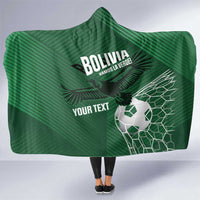 Custom Bolivia Football Hooded Blanket Vamos La Verde - Wonder Print Shop
