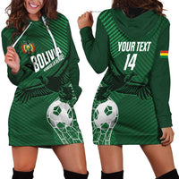 Custom Bolivia Football Hoodie Dress Vamos La Verde - Wonder Print Shop