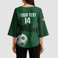 Custom Bolivia Football Kimono Sleeve Blouse Vamos La Verde - Wonder Print Shop
