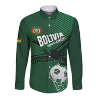 Custom Bolivia Football Long Sleeve Button Shirt Vamos La Verde - Wonder Print Shop