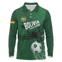 Custom Bolivia Football Long Sleeve Polo Shirt Vamos La Verde - Wonder Print Shop