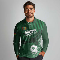 Custom Bolivia Football Long Sleeve Polo Shirt Vamos La Verde - Wonder Print Shop