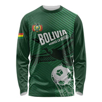 Custom Bolivia Football Long Sleeve Shirt Vamos La Verde - Wonder Print Shop