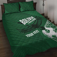 Custom Bolivia Football Quilt Bed Set Vamos La Verde - Wonder Print Shop