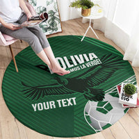 Custom Bolivia Football Round Carpet Vamos La Verde - Wonder Print Shop