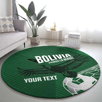 Custom Bolivia Football Round Carpet Vamos La Verde - Wonder Print Shop