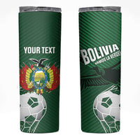 Custom Bolivia Football Skinny Tumbler Vamos La Verde - Wonder Print Shop