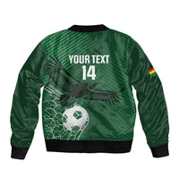 Custom Bolivia Football Sleeve Zip Bomber Jacket Vamos La Verde - Wonder Print Shop