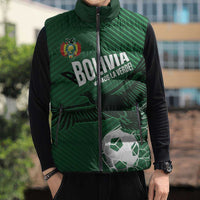 Custom Bolivia Football Sleeveless Puffer Jacket Vamos La Verde - Wonder Print Shop