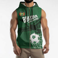 Custom Bolivia Football Sleeveless Zip Hoodie Vamos La Verde - Wonder Print Shop