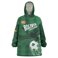 Custom Bolivia Football Wearable Blanket Hoodie Vamos La Verde - Wonder Print Shop