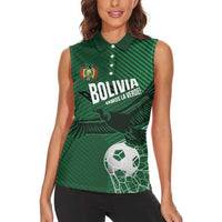 Custom Bolivia Football Women Sleeveless Polo Shirt Vamos La Verde - Wonder Print Shop