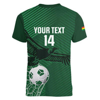 Custom Bolivia Football Women V-Neck T-Shirt Vamos La Verde - Wonder Print Shop