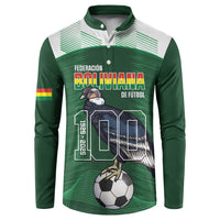 Custom Bolivia Football Button Sweatshirt 100th Anniversary Andean Condor Proud - Wonder Print Shop