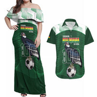 Custom Bolivia Football Couples Matching Off Shoulder Maxi Dress and Hawaiian Shirt 100th Anniversary Andean Condor Proud - Wonder Print Shop