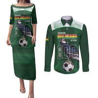 Custom Bolivia Football Couples Matching Puletasi and Long Sleeve Button Shirt 100th Anniversary Andean Condor Proud - Wonder Print Shop