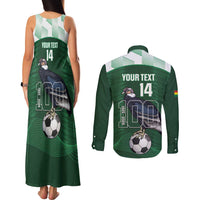Custom Bolivia Football Couples Matching Tank Maxi Dress and Long Sleeve Button Shirt 100th Anniversary Andean Condor Proud - Wonder Print Shop
