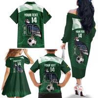 Custom Bolivia Football Family Matching Off The Shoulder Long Sleeve Dress and Hawaiian Shirt 100th Anniversary Andean Condor Proud - Wonder Print Shop