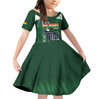 Custom Bolivia Football Family Matching Off Shoulder Short Dress and Hawaiian Shirt 100th Anniversary Andean Condor Proud - Wonder Print Shop