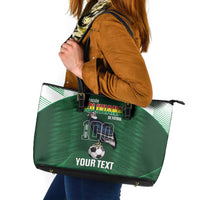 Custom Bolivia Football Leather Tote Bag 100th Anniversary Andean Condor Proud - Wonder Print Shop