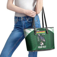 Custom Bolivia Football Leather Tote Bag 100th Anniversary Andean Condor Proud - Wonder Print Shop