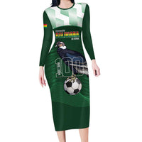 Custom Bolivia Football Long Sleeve Bodycon Dress 100th Anniversary Andean Condor Proud - Wonder Print Shop