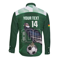 Custom Bolivia Football Long Sleeve Button Shirt 100th Anniversary Andean Condor Proud - Wonder Print Shop