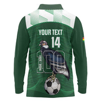Custom Bolivia Football Long Sleeve Polo Shirt 100th Anniversary Andean Condor Proud - Wonder Print Shop