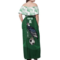 Custom Bolivia Football Off Shoulder Maxi Dress 100th Anniversary Andean Condor Proud - Wonder Print Shop