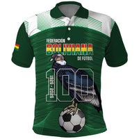 Custom Bolivia Football Polo Shirt 100th Anniversary Andean Condor Proud - Wonder Print Shop