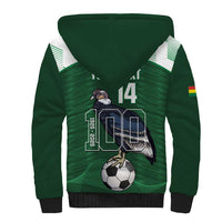 Custom Bolivia Football Sherpa Hoodie 100th Anniversary Andean Condor Proud - Wonder Print Shop