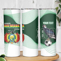 Custom Bolivia Football Skinny Tumbler 100th Anniversary Andean Condor Proud - Wonder Print Shop