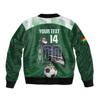 Custom Bolivia Football Sleeve Zip Bomber Jacket 100th Anniversary Andean Condor Proud - Wonder Print Shop