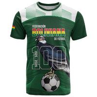 Custom Bolivia Football T Shirt 100th Anniversary Andean Condor Proud - Wonder Print Shop