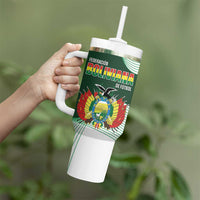 Custom Bolivia Football Tumbler With Handle 100th Anniversary Andean Condor Proud - Wonder Print Shop