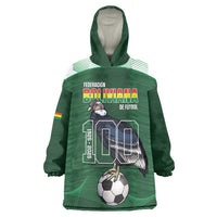 Custom Bolivia Football Wearable Blanket Hoodie 100th Anniversary Andean Condor Proud - Wonder Print Shop